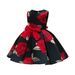 Mother & Kids Girls Dress Foreign Trade Girl Children's Clothing Red Vest Dress Printed Princess Dress Children's Performance Dress Skirt_viptrois.com