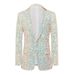Men's Clothing men's slim champagne sequined dress suit stage performance suit host anchor catwalk suit_viptrois.com