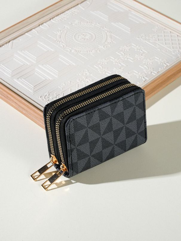 Wallet Card Cases Men's And Women's Short Multi Card Accordion Card Holder Simple Windmill Fashion Large Capacity Printed Pu Coin Purse_viptrois.com