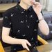 Summer New Men's Lead Short-sleeved T-shirt New Youth High-end Summer Lapel Polo Shirt With Collar Top Trendy_viptrois.com