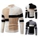 Pure 2025 New Autumn Winter Sweater Men, Knitted Color Block Half Turtleneck, European Size Pullover Base Shirt For Men_viptrois.com