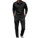 Men's Autumn And Winter Long Sleeved Trousers Suit Suitable For Daily Leisure And Outdoor Sports Lapel Polo Shirt Suit_viptrois.com