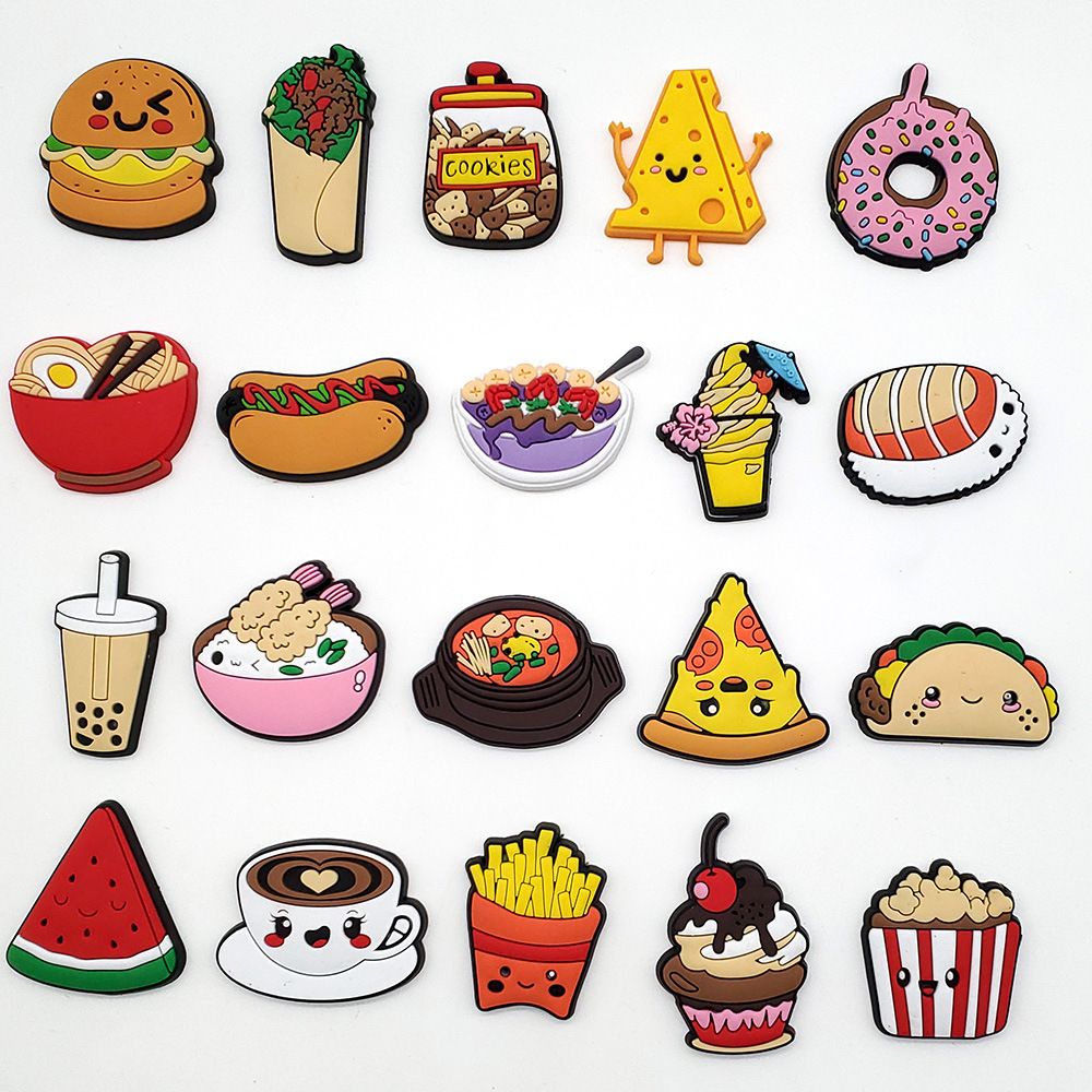 10 Sets Of Cute Food Series Shoes Flower Decorative Buckle Personalized DIY Student Garden Shoe Buckle Accessories_viptrois.com