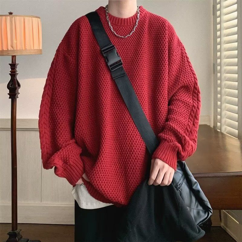 Artistic Jacquard Long Sleeve Sweater Versatile Fashion Knitted Sweater New Line Thread Clothes_viptrois.com