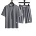 Men's Clothing Men's Short Sleeved Suit Waffle Heart Suit Trendy Loose Ice Silk Shorts Youth Leisure Sports Two Piece Suit_viptrois.com