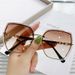 Women's Glasses new blush glasses female internet celebrity same style trimmed sunglasses trendy large frame plain gradient color sunglasses_viptrois.com