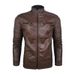 Loom Men Autumn Winter European And American Casual Stand Collar Motorcycle Men's Leather Jacket_viptrois.com