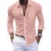 Men's Casual Plaid Shirt Long Sleeve Pocket Decorated Large Size Polyester Cardigan Top Spring Autumn_viptrois.com