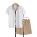 Men's American-Style Short Sleeve Shirt & Shorts Set - Summer Casual Two-Piece Outfit, Trendy & Comfortable_viptrois.com