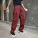 Men's Clothing New American Retro Full Print Jacquard Jeans Men's Loose Straight Washed Wide Leg Casual Trousers Men_viptrois.com