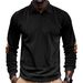 Men's Retro Corduroy Loose Casual Lapel Long Sleeved Shirt Patch Polo Shirt_viptrois.com
