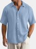 Men's Loose Casual Cotton Shirt Summer New American Style Short Sleeved Top For Men_viptrois.com