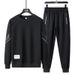 Men's Casual Sweatshirt Set - Long Sleeve T-Shirt & Relaxed Pants, Polyester-Spandex Blend Comfort Fit For Spring & Fall _viptrois.com