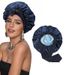 Popular double layer satin nightcap bow ribbon round hat silk beauty hair care hat wide brim hat_viptrois.com