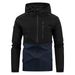 Men's Clothing Casual Colorblock Hooded Jacket Windproof Jacket Coat_viptrois.com