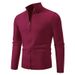 Men's Clothing Stand Collar Zipper Cardigan Sweater Knit Zip-Up Stand Collar Sweater Casual Slim Fit Pullover Lightweight Comfortable For Autumn_viptrois.com