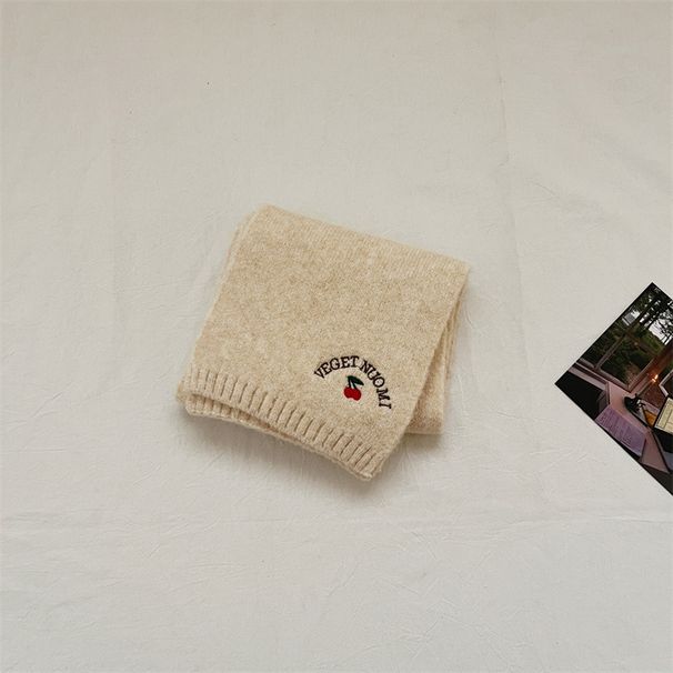 Kids' scarves Children's long scarf autumn and winter baby boys and girls outdoor warm cold protection neck cherry embroidery_viptrois.com