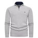 Men's Ribbed Knit Sweater – Half-Zip Mock Neck Pullover (Thermal Insulated, Stretch Comfort, Machine Washable, Winter Casual & Smart Wear)_viptrois.com