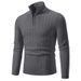 Men's Clothing Long Sleeve Sweater Semi-Turtleneck Zip-Up Knit Sweater Long Sleeve Casual Pullover For Spring & Autumn (Multiple Colors & Sizes)_viptrois.com