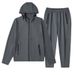 Men's Clothing Windbreaker Hooded Cardigan Sweater Jacket Trousers Two Piece Running Training Leisure Outdoor_viptrois.com