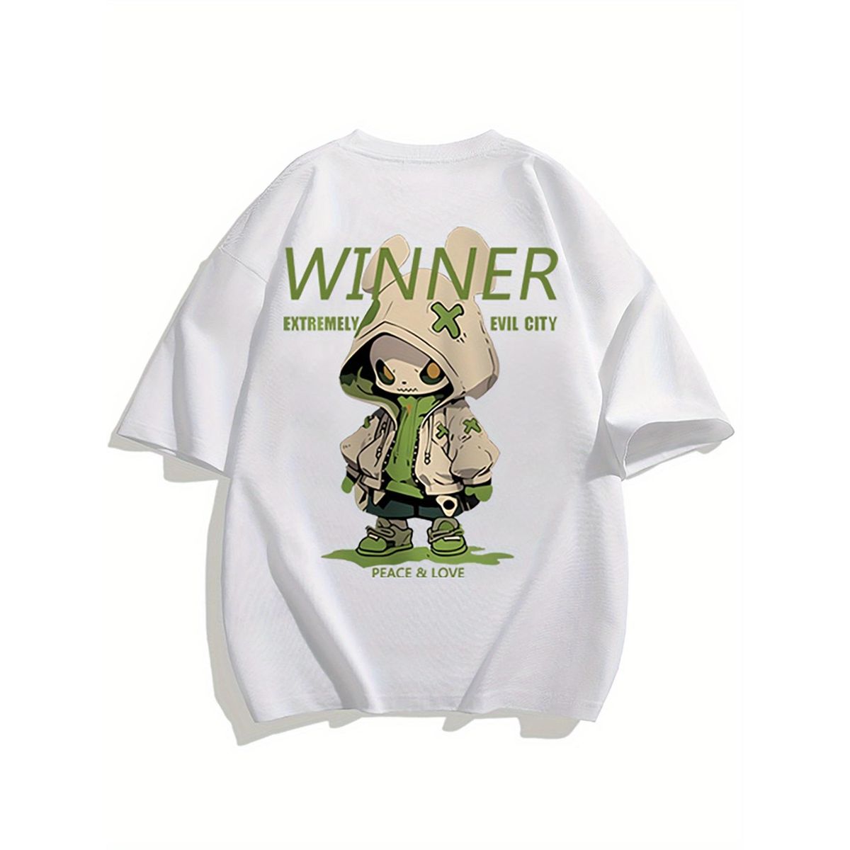 algodón Peso Pesado Hombre Gráfica Negra Con Diseño VINNE REMEY Evil X Peace & Love Ropa Calle Ajustada Conciertos,_viptrois.com