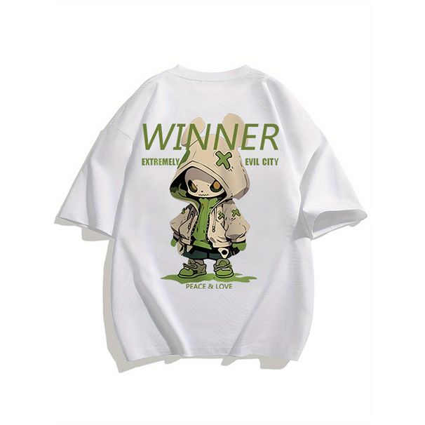 algodón Peso Pesado Hombre Gráfica Negra Con Diseño VINNE REMEY Evil X Peace & Love Ropa Calle Ajustada Conciertos,_viptrois.com