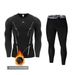 Men's Fitness Top Tights Running Training T-Shirt Fleece Thermal Underwear Set Ski Bottom Shirt_viptrois.com