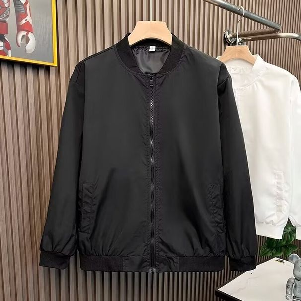 Jacket Men's Casual 2025 Stand Up Collar Trendy Baseball Slim Fit Zipper Long Sleeved Windbreaker Jacket_viptrois.com