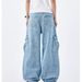 Retro Washed Light Blue Jeans For Men And Women 2025 Summer European And American Multi Pocket Straight Workwear Casual Trousers Trend_viptrois.com