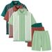 Men's Clothing Men's Cool Silk Jacquard Two Piece Knitted Sweater Casual Polo Shirt Suit_viptrois.com