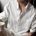 Breathable Linen-Blend Workwear Set - Men's Casual Short Sleeve Shirt With Matching Shorts_viptrois.com