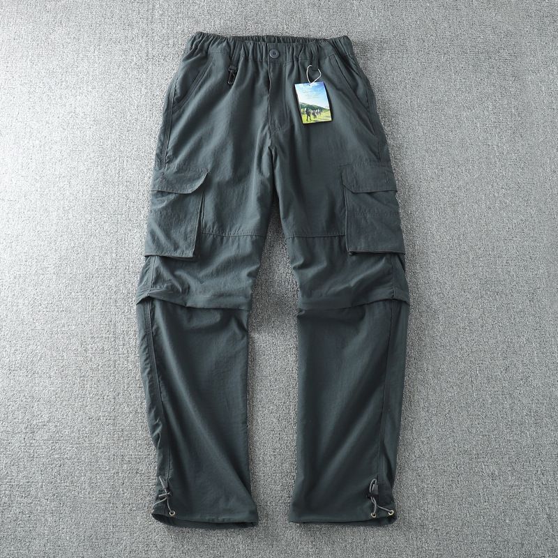 Men's Convertible Cargo Pants – Lightweight Workwear With Adjustable Waist & Multi-Pocket Design (Quick-Dry Nylon Blend, Versatile Wear)_viptrois.com
