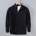 Men's Chunky Knit Sweater – Half-Zip Cable Pullover With Relaxed Fit For Winter (White/Burgundy/Grey/Navy/Black/Beige)_viptrois.com