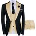 Men's Clothing Men Suits Elephant Lapel Slim Fit Men's Wedding Suit Three Piece Set_viptrois.com