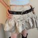 Y2k rivet inlaid flower versatile Korean jeans with belt, personalized high-end feeling, slim waist and slimming effect_viptrois.com