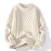 Soft Cozy Sweater Men, Autumn And Winter Trendy Brand, Twisted Knit Sweater, Round Neck, Warm Inner Layer, Loose_viptrois.com