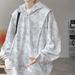 Factory Direct Sale Spring And Autumn Tie-Dye Hooded Sweatshirt For Men, Japanese Style, Plus Size, Unique Design,_viptrois.com