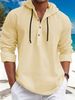 Men's Clothing Cotton Small Twill Half Cardigan Hooded Button Down Sweatshirt_viptrois.com