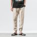 Men's Clothing Spring And Summer Retro Cotton And Linen Casual Pants Solid Color Large Size Loose Linen Skinny Pants_viptrois.com