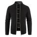 Men’s Fleece-Lined Stand Collar Knit Sweater – Slim Fit Zip-Up Cardigan For Fall & Winter (Sizes S-4XL)_viptrois.com