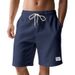 Men's Clothing Men's Corduroy Shorts Solid Color Lace Up Loose Straight For Summer Wear For Formal & Casual_viptrois.com