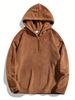 Men's Half-Zip Hooded Sweatshirt - Lightweight Long Sleeve Pullover For Casual & Streetwear, Breathable Polyester Blend_viptrois.com