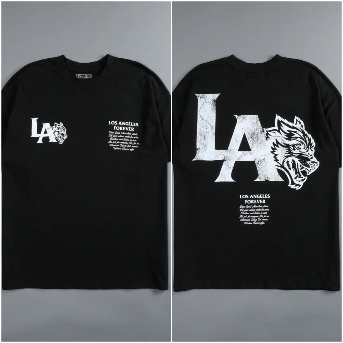 Men's Clothing Angeles Series Printed Short Sleeved Loose Round Neck New T Shirt Casual Trendy Top Men's Tee_viptrois.com