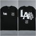 Men's Clothing Angeles Series Printed Short Sleeved Loose Round Neck New T Shirt Casual Trendy Top Men's Tee_viptrois.com