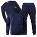 Men's Fleece Tracksuit Set - 220GSM Polyester Hooded Sweatshirt & Jogger Pants, Loose Fit For Casual & Sports_viptrois.com