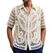 Men's Clothing European And American Sexy Men's Hollow Knit Sweater Short Sleeved Hand Crocheted Cardigan Polo Shirt_viptrois.com