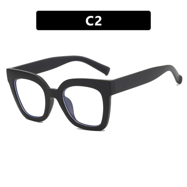 Women's Eyeglasses Color Matching Cat Eye Simple Flat Glasses Anti Blue Light New Personality Glasses Frame Plain Versatile Glasses Frame_viptrois.com