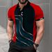 Men's Clothing Irregular Geometric Pattern Fashion Short Sleeved Button Lapel Shirt_viptrois.com