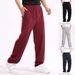 Men's Baggy Pants Trousers Solid Color Slim Fitted Sweatpants Elastic Casual Pants Homme Extra Plus Size 4XL Joggers_viptrois.com