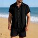 Men's Casual Vacation Beach Shirt Cross Border European American Style Versatile Short Sleeved Suit for Everyday Wear_viptrois.com